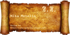 Nika Metella névjegykártya